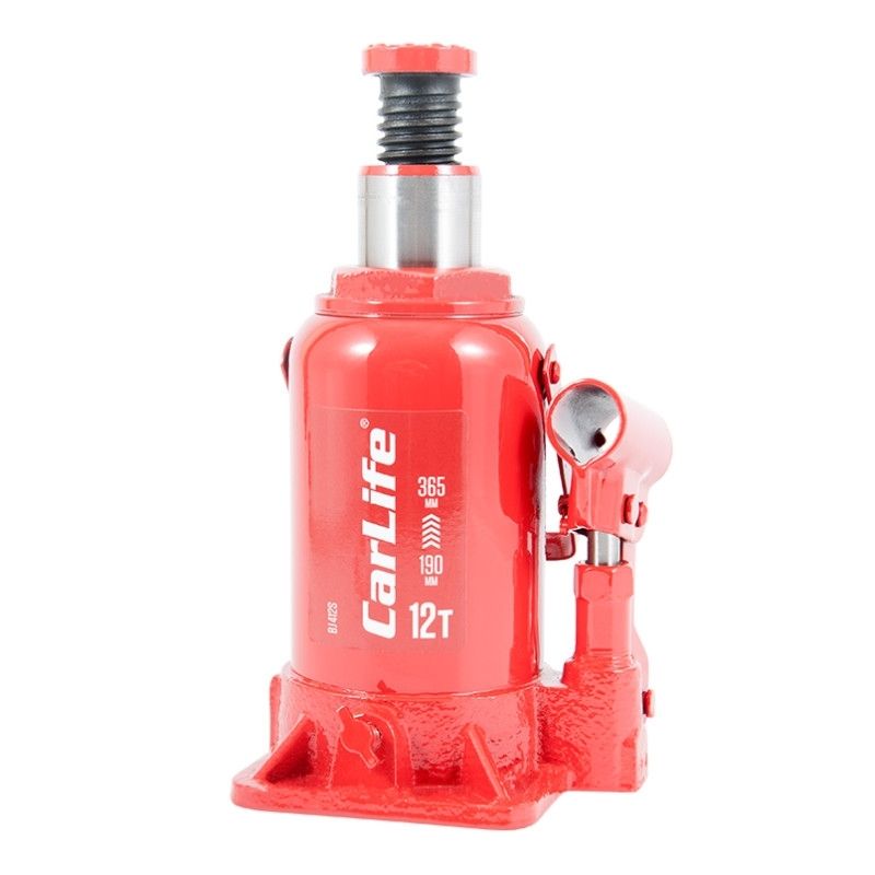 Домкрат гідравлічний пляшковий 12т CarLife 190-365мм для автомобіля в картонній упаковці (BJ412S)
