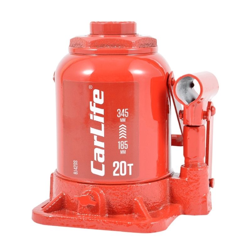 Домкрат гідравлічний пляшковий 20т CarLife 185-345мм для автомобіля в картонній упаковці (BJ420S)
