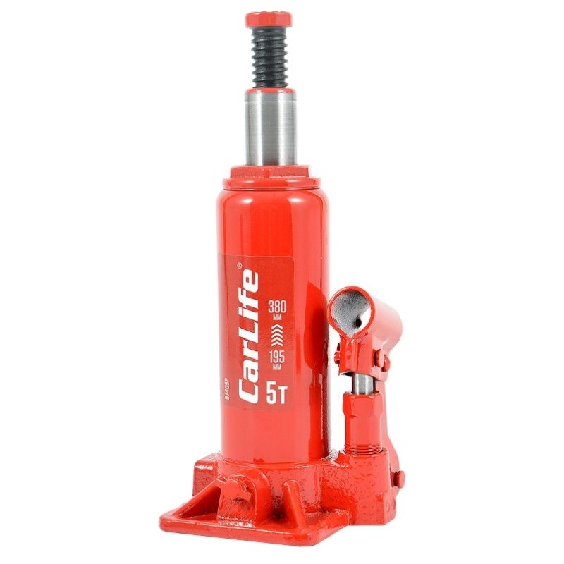 Домкрат гідравлічний пляшковий 5т CarLife 195-380мм для автомобіля в пластиковій упаковці (BJ405P)