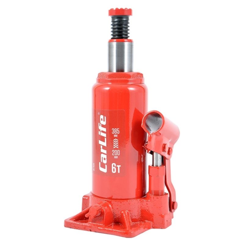 Домкрат гідравлічний пляшковий 6т CarLife 200-385мм для автомобіля в картонній упаковці (BJ406)