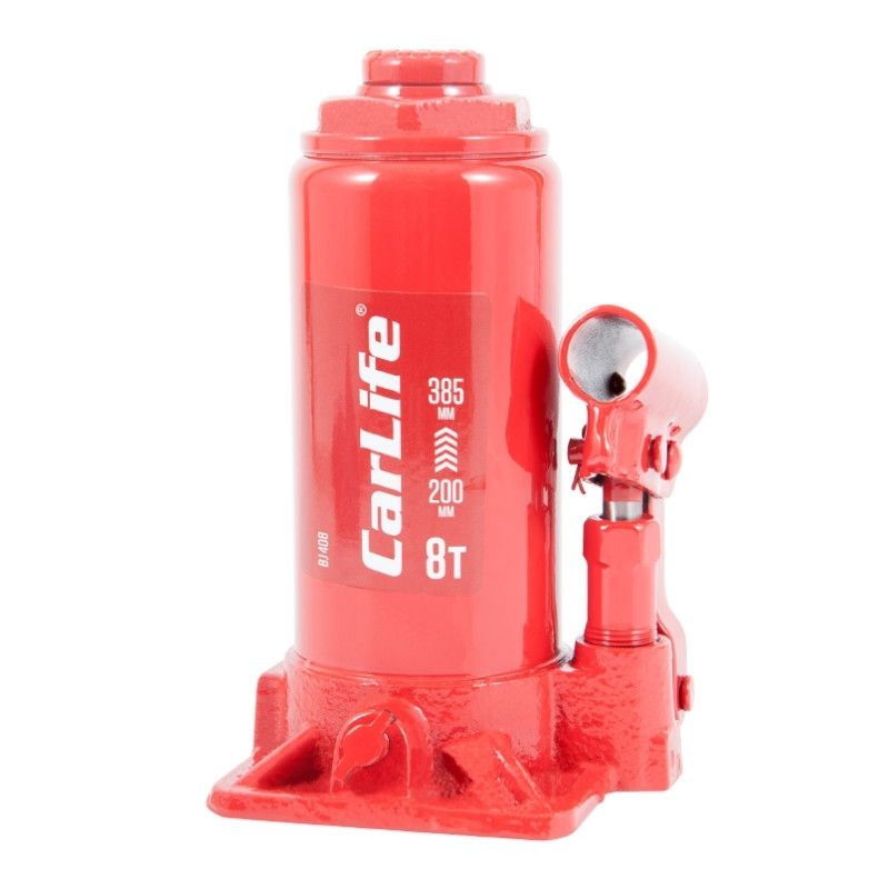 Домкрат гідравлічний пляшковий 8т CarLife 200-385мм для автомобіля в картонній упаковці (BJ408)
