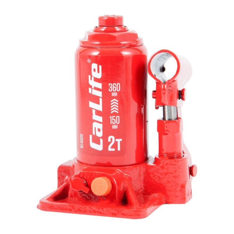 Домкрат гідравлічний пляшковий 2т CarLife 150-360мм для автомобіля в картонній упаковці (BJ402D)