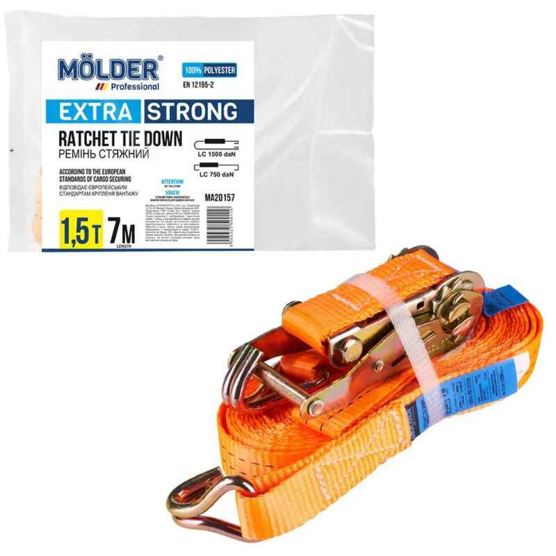 Стяжний ремінь 1,5 т 7 м Molder з швидкозатискним замком (MA20157)