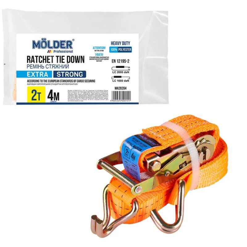 Стяжний ремінь 2т 4м Molder з швидкозатискним замком (MA20204)