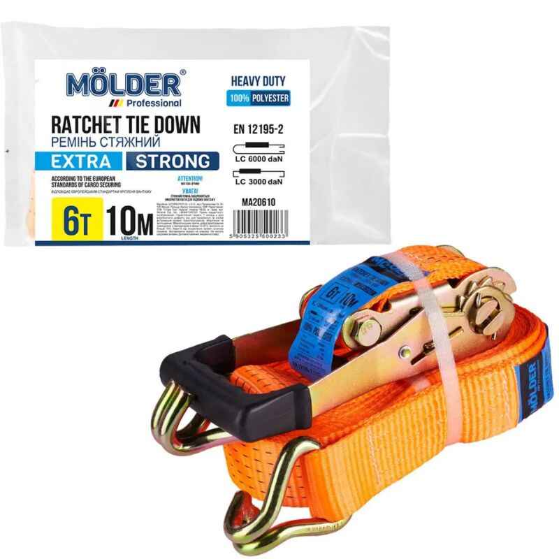 Стяжний ремінь 6т 10м Molder з швидкозатискним замком (MA20610)