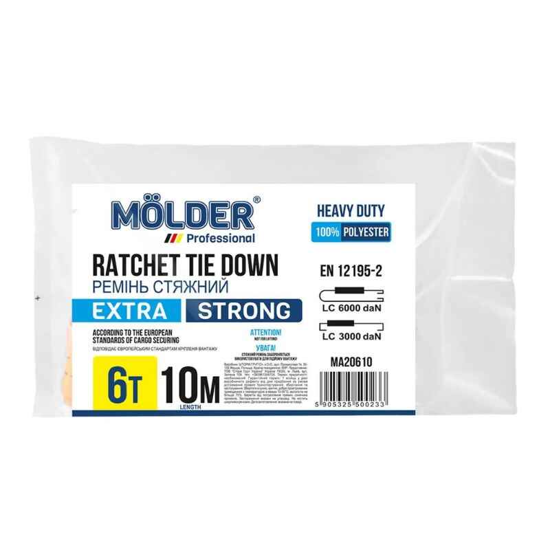 Стяжний ремінь 6т 10м Molder з швидкозатискним замком (MA20610)