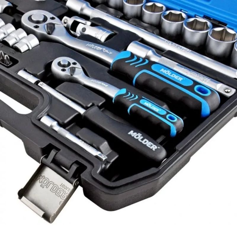 Набір інструментів 1/2″ 1/4″ 72шт 72T CrV Molder у кейсі (MT60072)