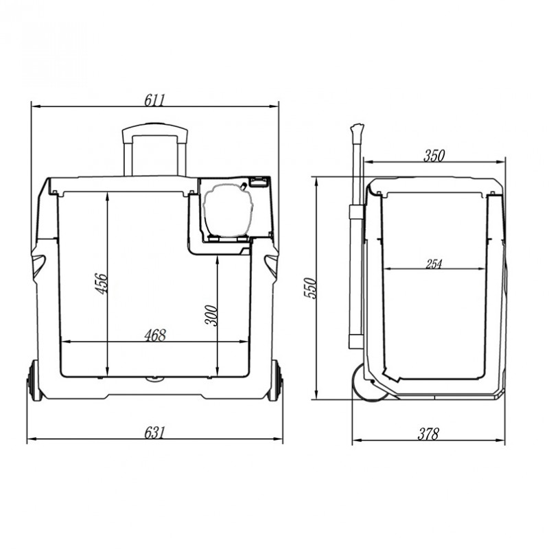 Автохолодильник 50л BREVIA холодильник на колесах LG-компрессор пластиковый 12/24В 220В (22745)