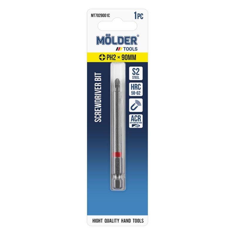 Бита MOLDER, PH2x90мм, 1шт в блистере (цв. марк.) (MT7029001C)