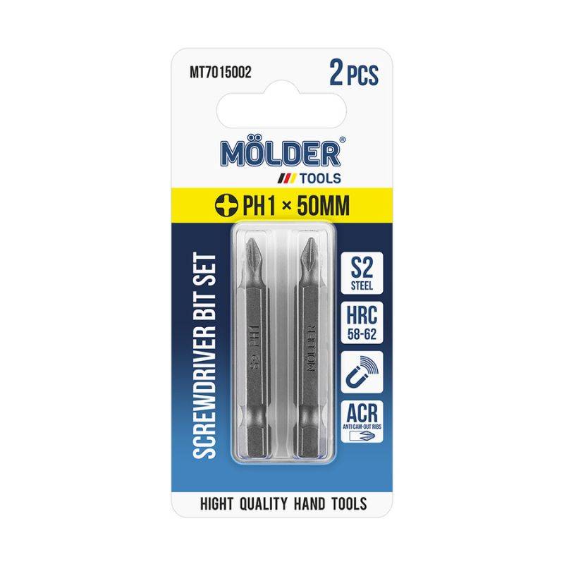 Набір біт хрестові PH1x50мм, 2шт, блістер MOLDER (MT7015002)