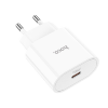 Сетевой адаптер Hoco Metro Single Port Charger 20W/3A PD/QC White (C94A)