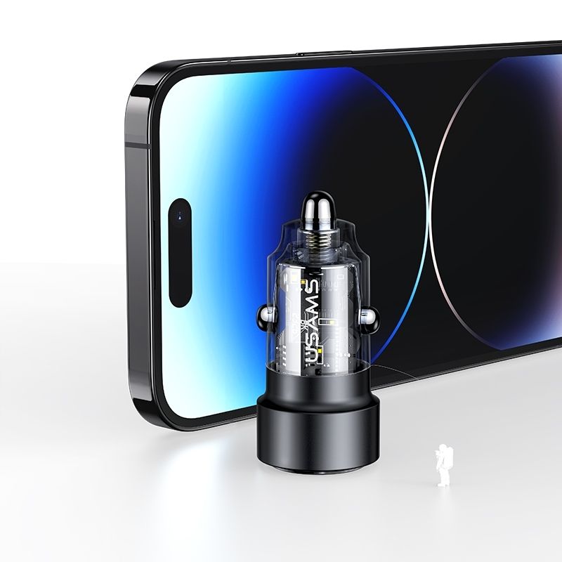 Автомобільний зарядний пристрій 60W Usams Dual Port Purple (CC208CC02)