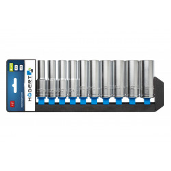 Набір головок глибоких шестигранних 76 мм 10 шт Hogert (HT1A888)