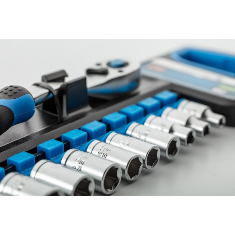 Набір торцевих головок з тріскачкою 1/4" 72 зубця Hogert (HT1R334)