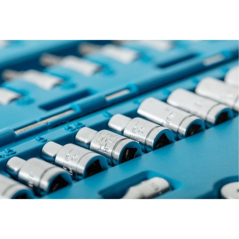 Набор инструментов 1/4" 46шт CrV CrMo 46шт Hogert в кейсе (HT1R416)