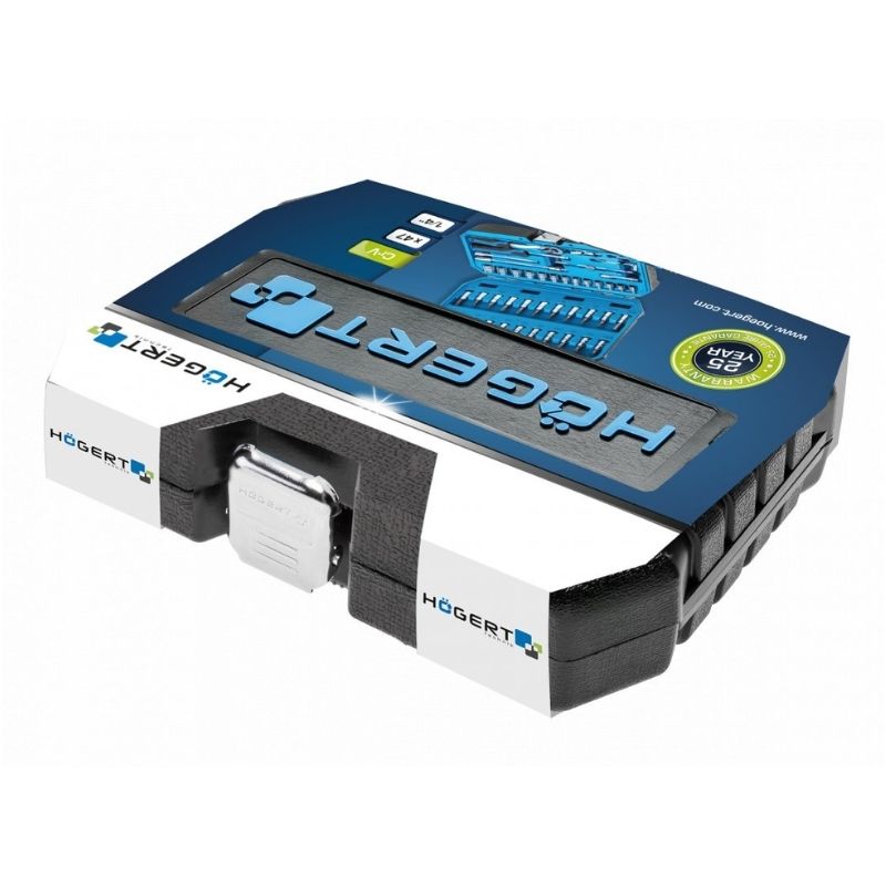 Набор инструментов 1/4" 46шт CrV CrMo 46шт Hogert в кейсе (HT1R416)