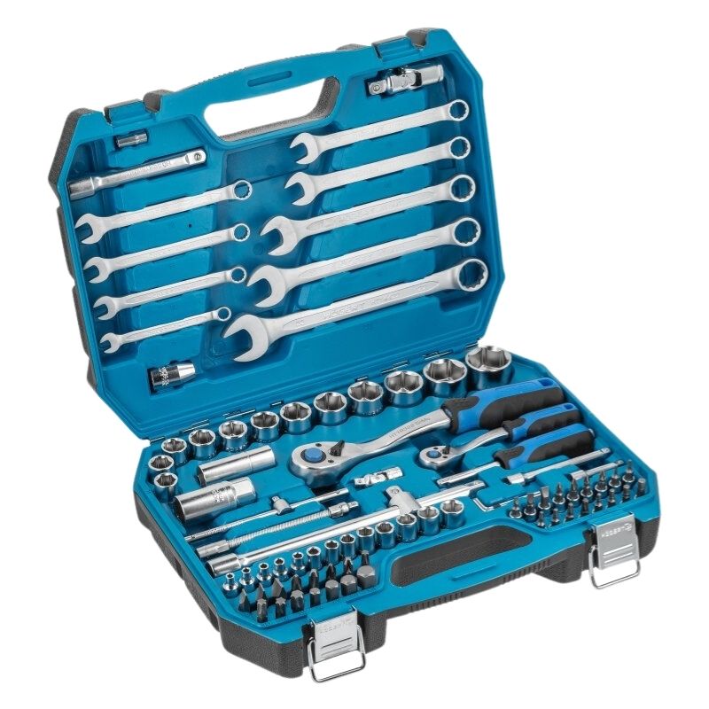 Набір інструментів 1/2″ 1/4″ 85шт CrV CrMo Hogert у кейсі (HT1R425)