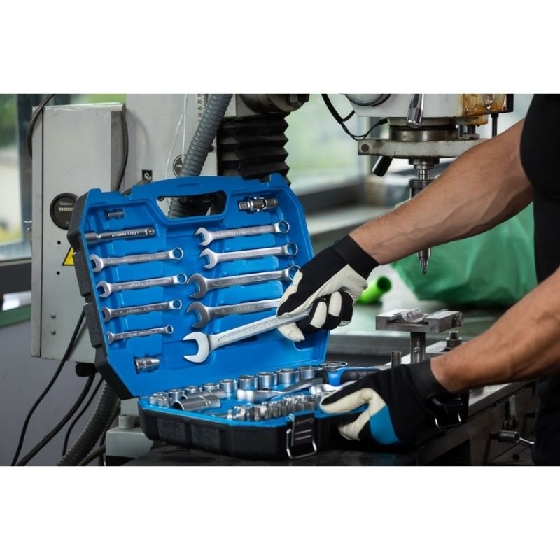 Набір інструментів 1/2″ 1/4″ 85шт CrV CrMo Hogert у кейсі (HT1R425)