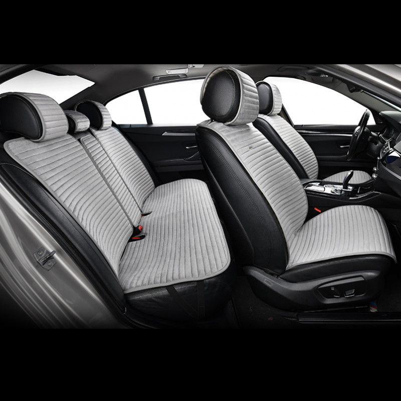 Накидки на сиденья авто передние и задние премиум класса Beltex Barcelona авточехлы велюр универсальные серый (BX83200)