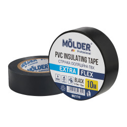 Изолента Molder 10м, 0,13x19mm, черная, Огнестойкая (MA21710)