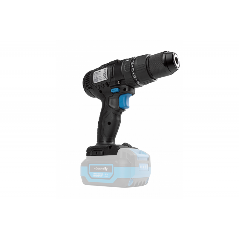 Ударний дриль-шуруповерт 50 Нм 18В Hogert (HT2E221-0PD)