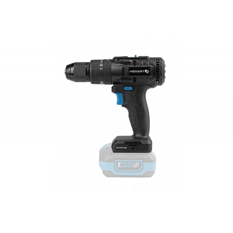 Ударний дриль-шуруповерт 80 Нм 18В Hogert (HT2E223-0PD)