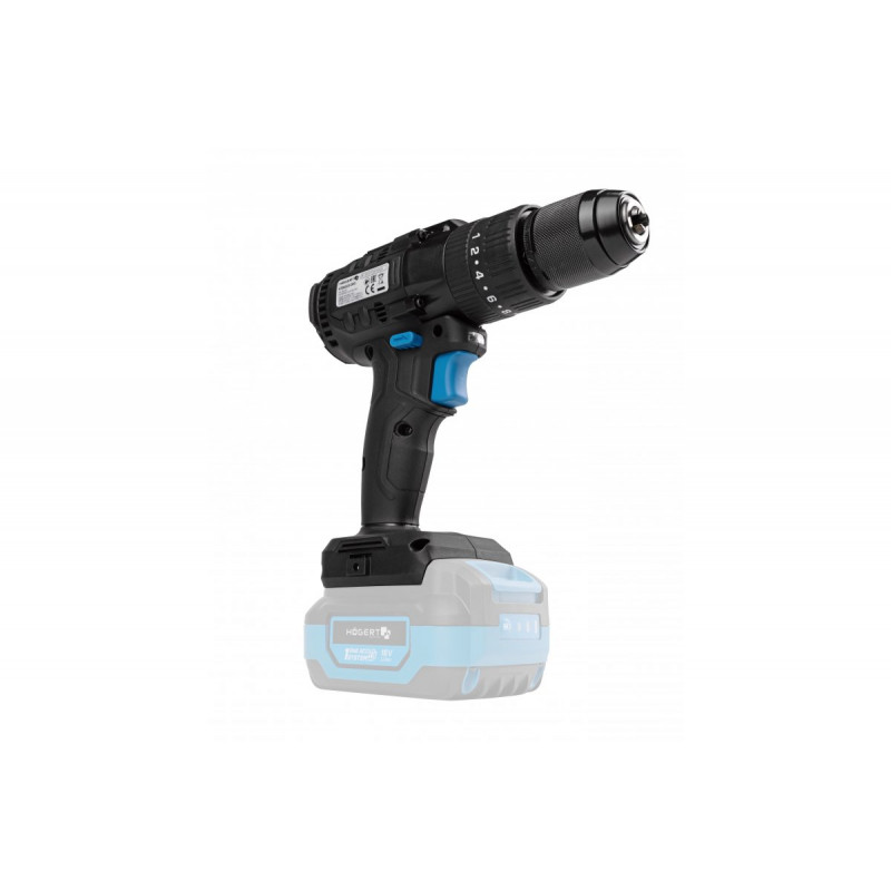 Ударний дриль-шуруповерт 80 Нм 18В Hogert (HT2E223-0PD)