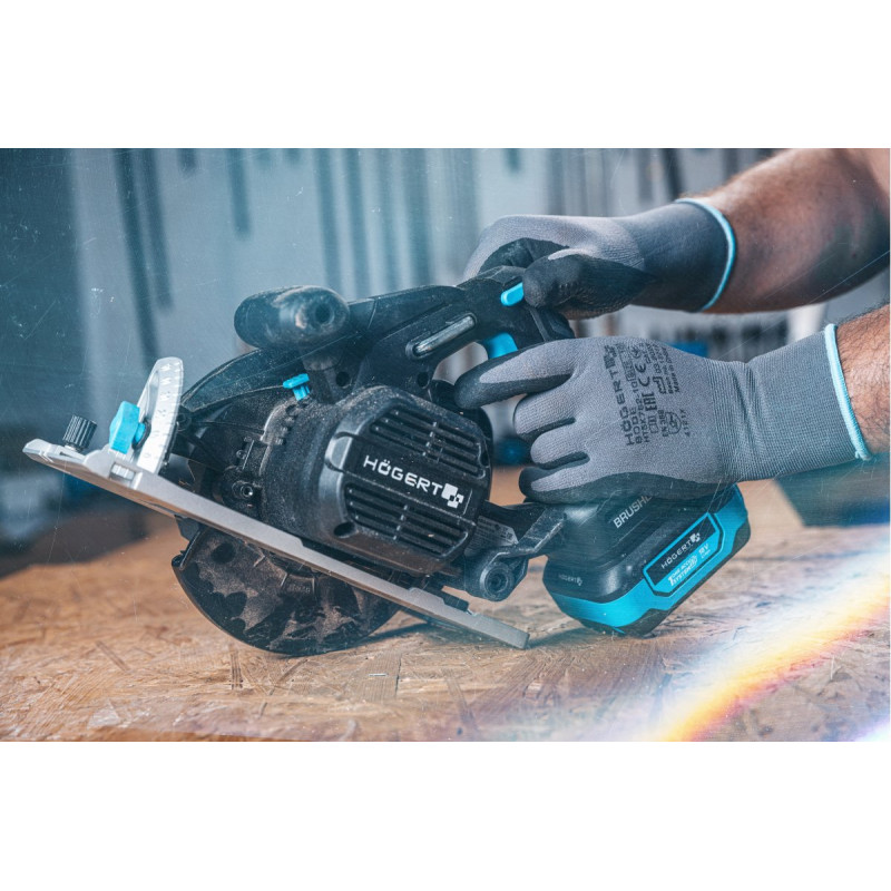 Циркулярна пила Hogert 18В акумуляторна безщіткова (HT2E235-0CS)