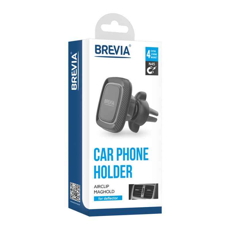 Тримач для телефону в машину Brevia AirClip MagHold магнітний на дефлектор (48100)