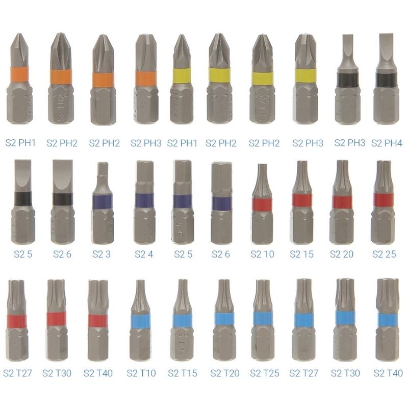 Набір біт 1/4" PH PZ PZ SL Torx HEX 32шт Tolsen (20370)