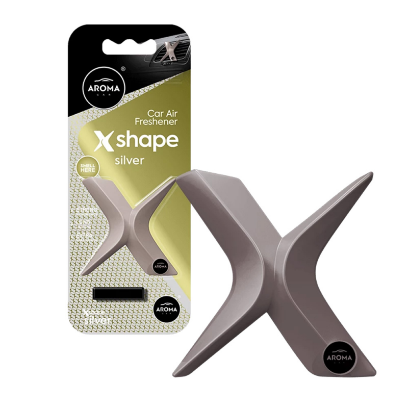 Ароматизатор до машини 10 г Aroma Car X Shape - Silver (10897)