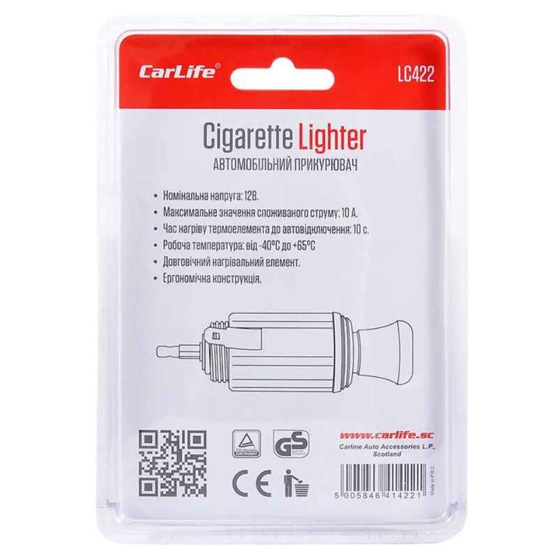 Автоприкурювач CARLIFE у зборі (LC422)