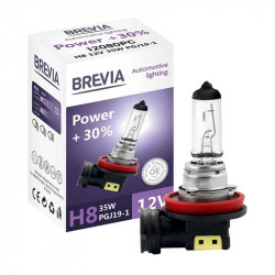 Лампа галогенна цоколь H8 Brevia Power +30% 1шт (12080PC)