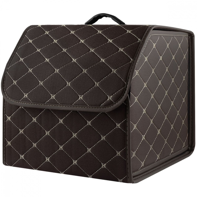 Органайзер в багажник автомобіля коричневий штучна шкіра 1 відділення на липучці 34смХ30смХ30см (58183/brown beige)