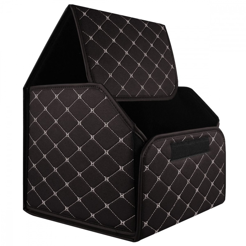 Органайзер в багажник автомобіля коричневий штучна шкіра 1 відділення на липучці 34смХ30смХ30см (58183/brown beige)