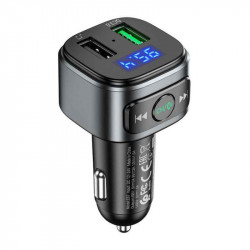 FM модулятор FM трансмітер для авто Bluetooth 18W Hoco E67 Fighter 2 USB чорний (E67)