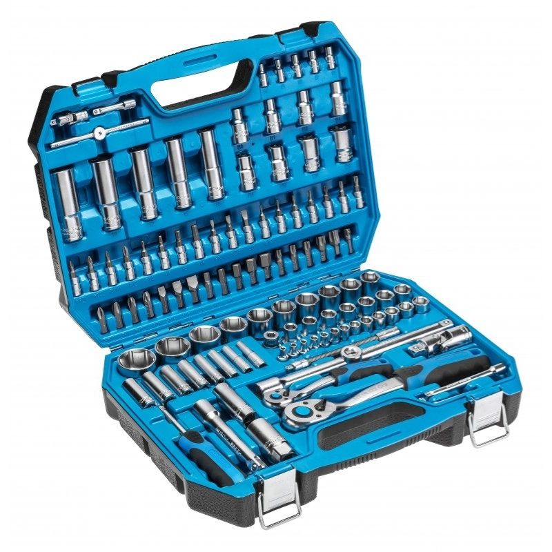 Набір інструментів 1/2″ 1/4″ 112шт CrV CrMo Hogert у кейсі (HT1R432)