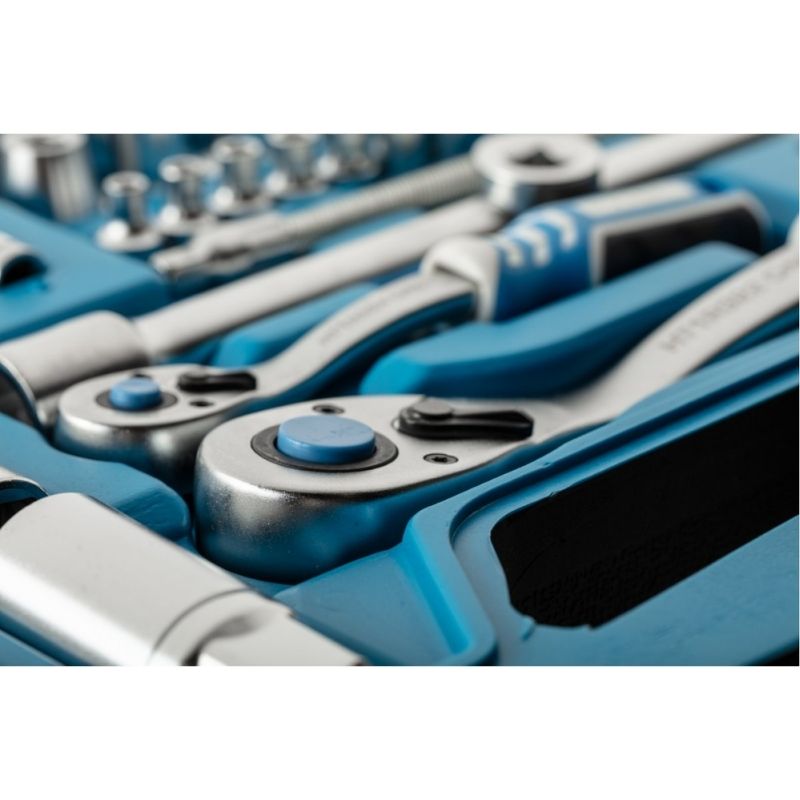 Набір інструментів 1/2″ 1/4″ 112шт CrV CrMo Hogert у кейсі (HT1R432)