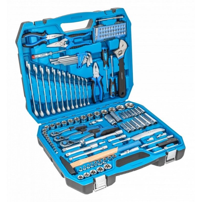 Набір інструментів 1/2″ 1/4″ 3/8″ 131шт CrV CrMo Hogert у кейсі (HT1R439)