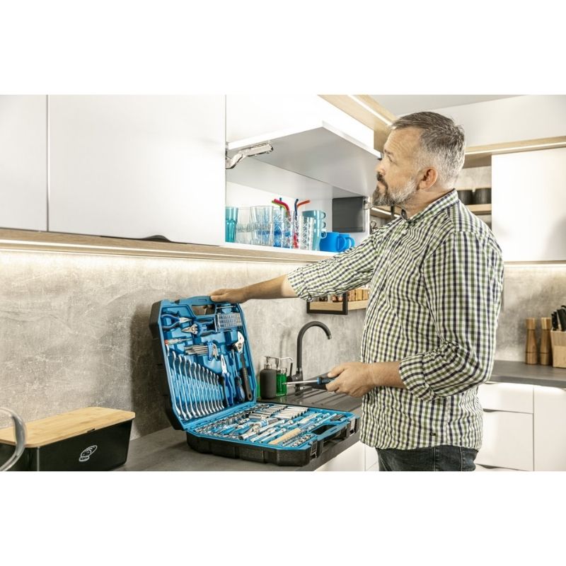 Набір інструментів 1/2″ 1/4″ 3/8″ 131шт CrV CrMo Hogert у кейсі (HT1R439)