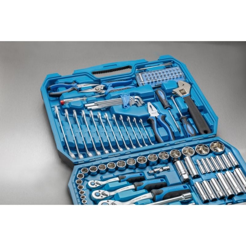 Набір інструментів 1/2″ 1/4″ 3/8″ 131шт CrV CrMo Hogert у кейсі (HT1R439)