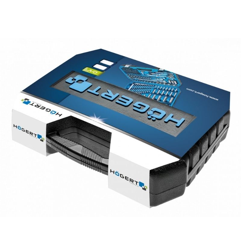 Набір інструментів 1/2″ 1/4″ 3/8″ 131шт CrV CrMo Hogert у кейсі (HT1R439)