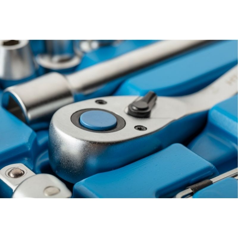 Набір інструментів 1/2″ 1/4″ 144шт CrV CrMo Hogert у кейсі (HT1R440)