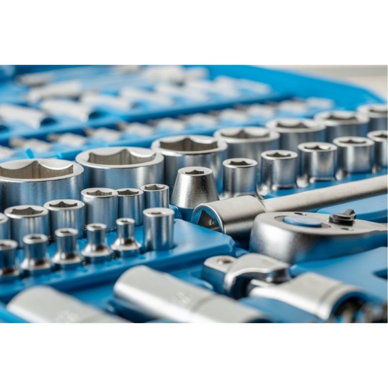 Набір інструментів 1/2″ 1/4″ 144шт CrV CrMo Hogert у кейсі (HT1R440)