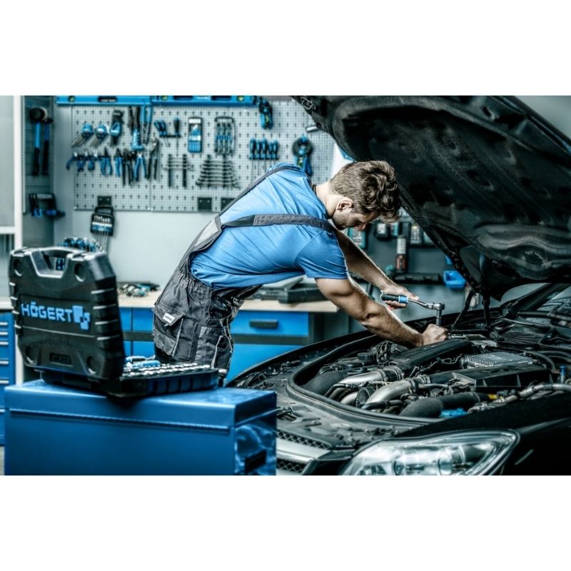 Набір інструментів 1/2″ 1/4″ 3/8″ 222шт CrV CrMo Hogert у кейсі (HT1R444)