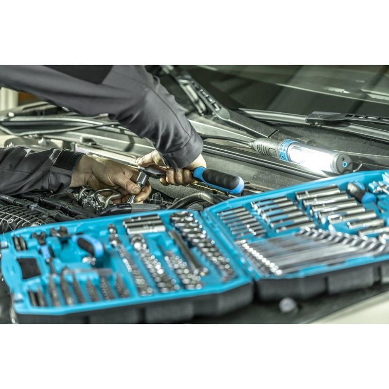 Набір інструментів 1/2″ 1/4″ 3/8″ 222шт CrV CrMo Hogert у кейсі (HT1R444)