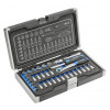 Набор инструментов 1/4" 34шт CrV CrMo сталь S2 Hogert в кейсе (HT1R464)