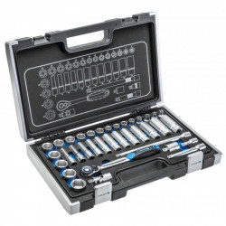 Набір інструментів 3/8" 36шт CrV Hogert у кейсі (HT1R465)