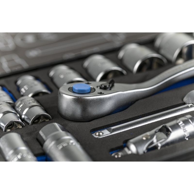 Набір інструментів 1/2″ 3/8″ 29шт CrV CrMo Hogert у кейсі (HT1R480)