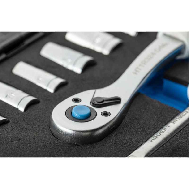 Набор инструментов 1/4" 53шт CrV CrMo Hogert в кейсе (HT1R485)